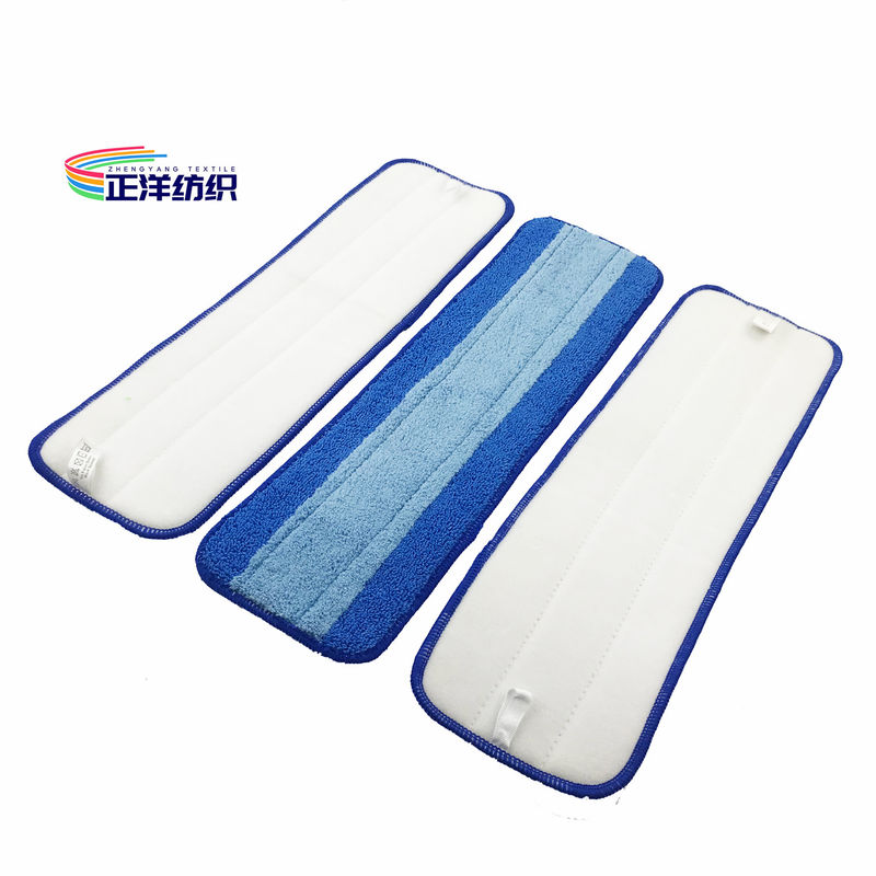 5"X18" Wet Cleaning Mop Blue Floor Cleaning 150d Quick Dry Flat Mop Head