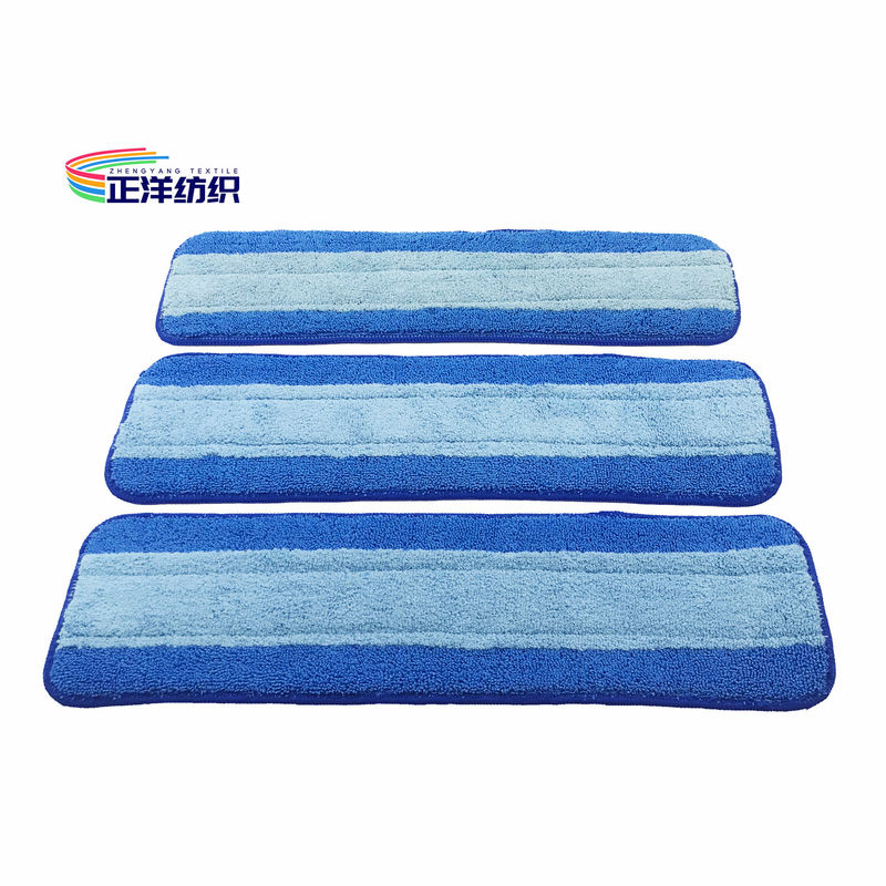 5"X18" Wet Cleaning Mop Blue Floor Cleaning 150d Quick Dry Flat Mop Head