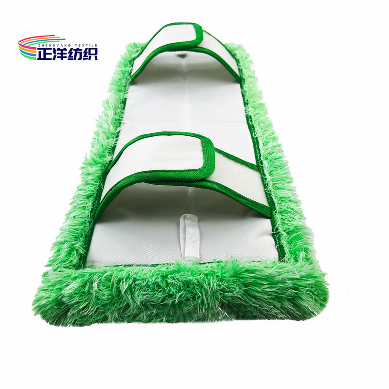 6"X16" Disposable Dry Mop Pads Green Floor Cleaning 800gsm Flat Mop Refill Pad