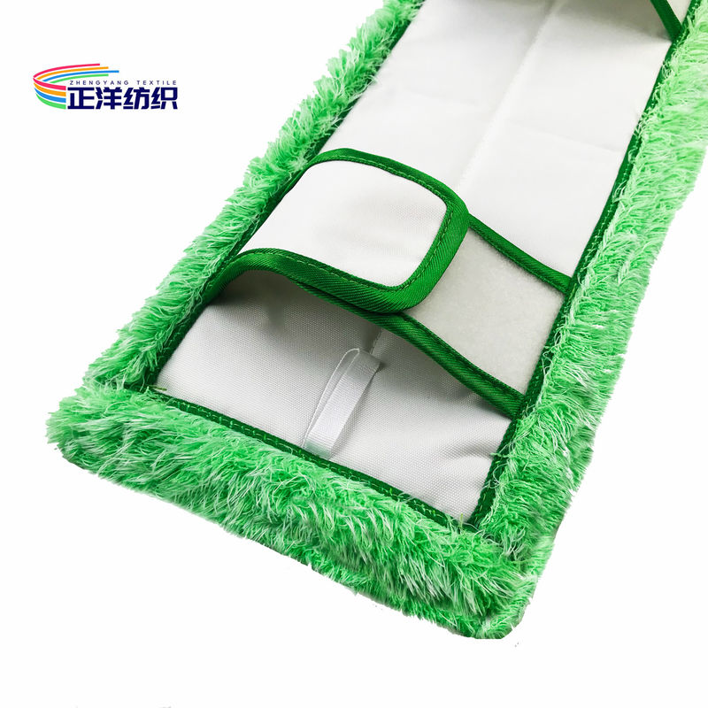 6"X16" Disposable Dry Mop Pads Green Floor Cleaning 800gsm Flat Mop Refill Pad