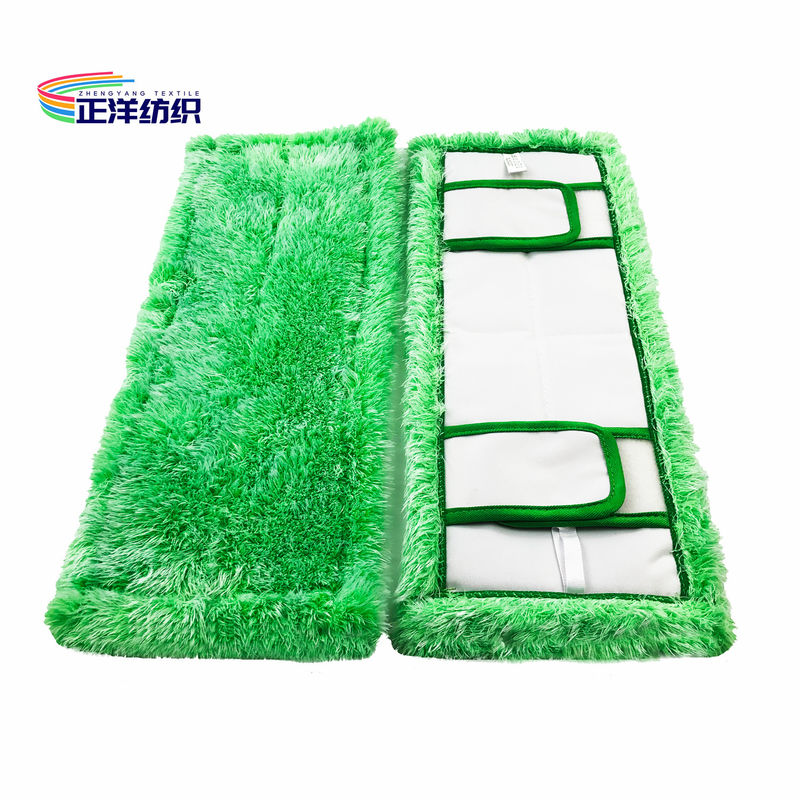 6"X16" Disposable Dry Mop Pads Green Floor Cleaning 800gsm Flat Mop Refill Pad