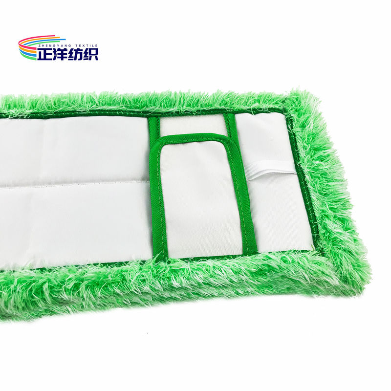 6"X16" Disposable Dry Mop Pads Green Floor Cleaning 800gsm Flat Mop Refill Pad