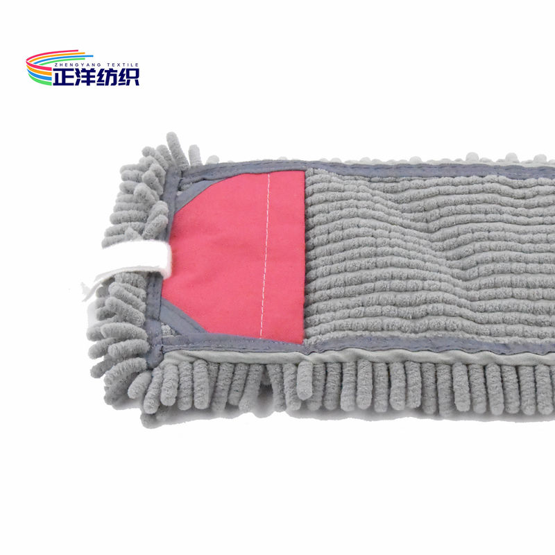 5"X18" Dust Cleaning Mop Grey Floor Cleaning Dust Mop Head 1500gsm For Marble And Concrete