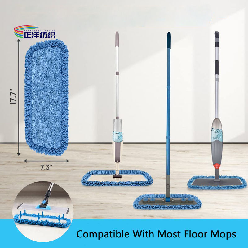 7"X17" Dry Cleaning Mop Blue Fringes Thick Dry Dust Mop Head