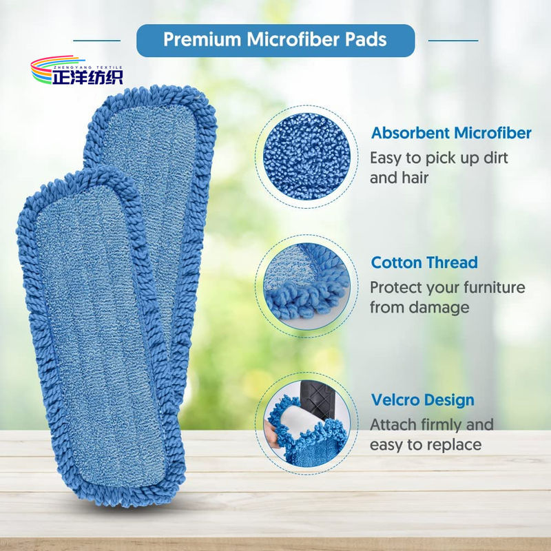 7"X17" Dry Cleaning Mop Blue Fringes Thick Dry Dust Mop Head