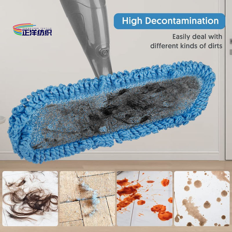 7"X17" Dry Cleaning Mop Blue Fringes Thick Dry Dust Mop Head