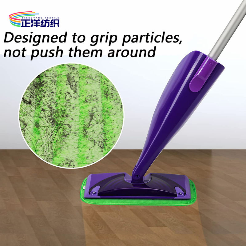5"X8.6" Wet Floor Mopping Pads Green Fiber Stripe Style Spray Mop Pad