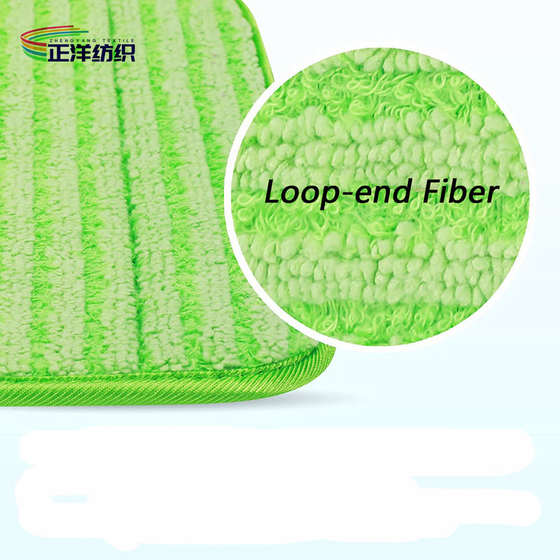 5"X8.6" Wet Floor Mopping Pads Green Fiber Stripe Style Spray Mop Pad