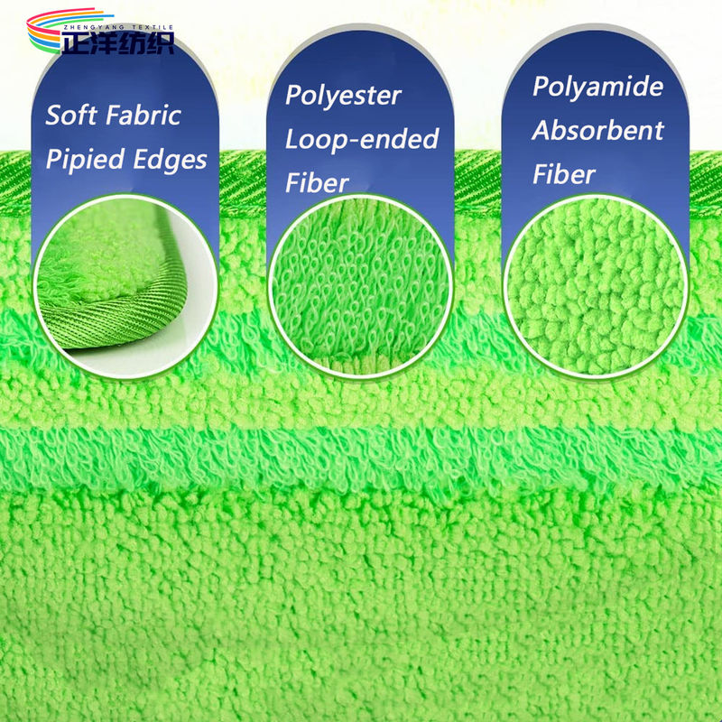 5.5"X17.2" Microfiber Cleaning Mop Microfiber Wet Mop Head Green Fiber Stripe Household