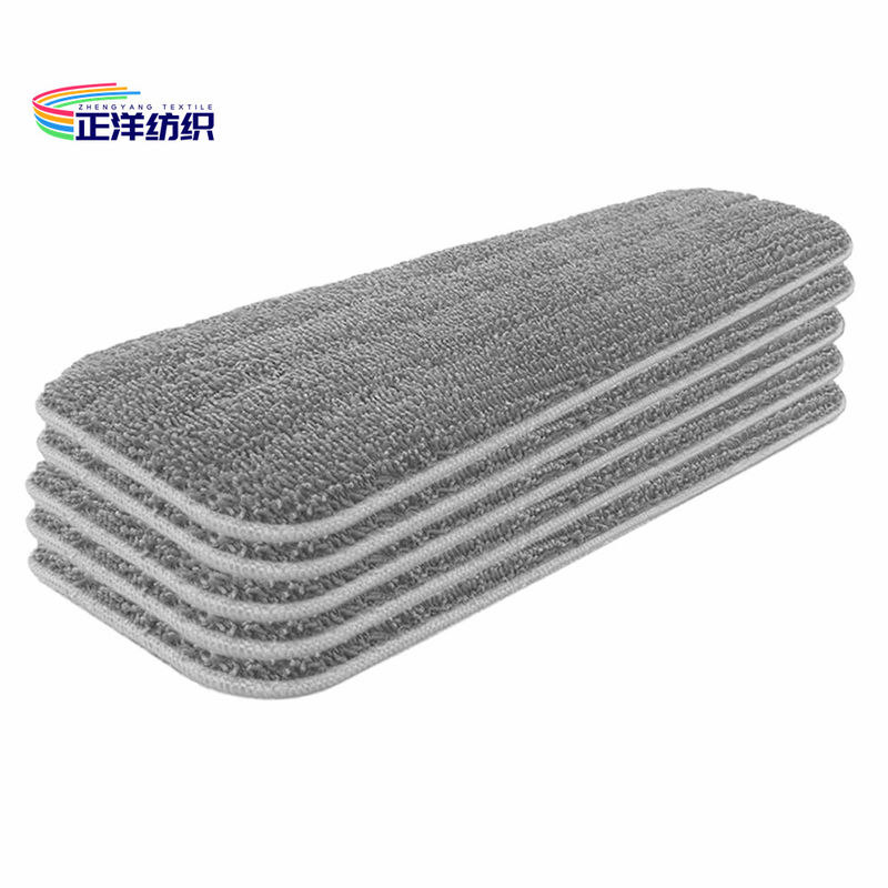 Sponge Layer Microfiber Wet Mop Head 5.5"X16" Velcro System Grey Mop Head