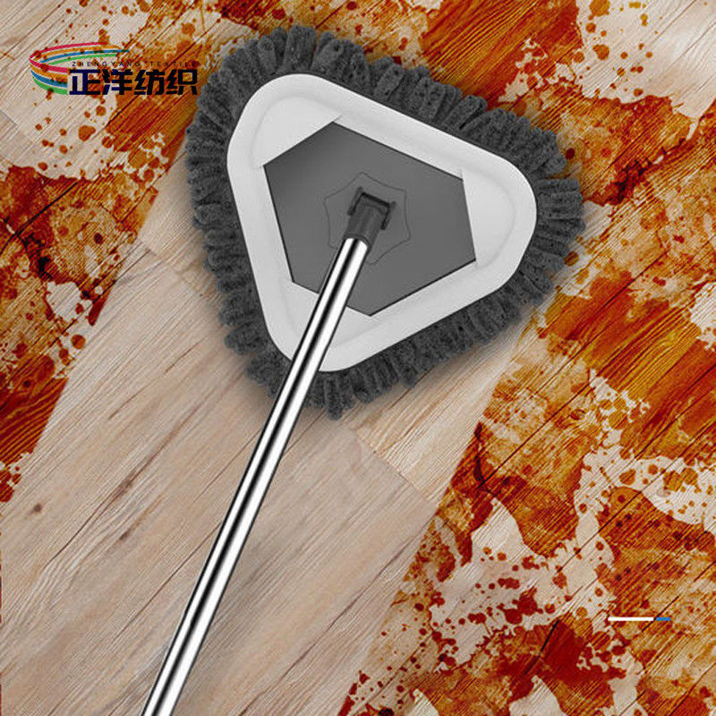 Telescopic Cleaning Mop Handle Grey Microfiber Stainless Steel Triangle 55-150cm