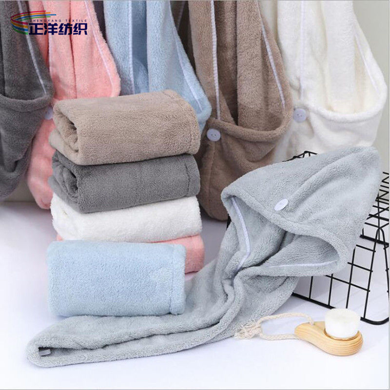 350gsm Reusable Dusting Cloths 35X65cm Multi Color Long Hair Drying Towel Hair Drying Cap