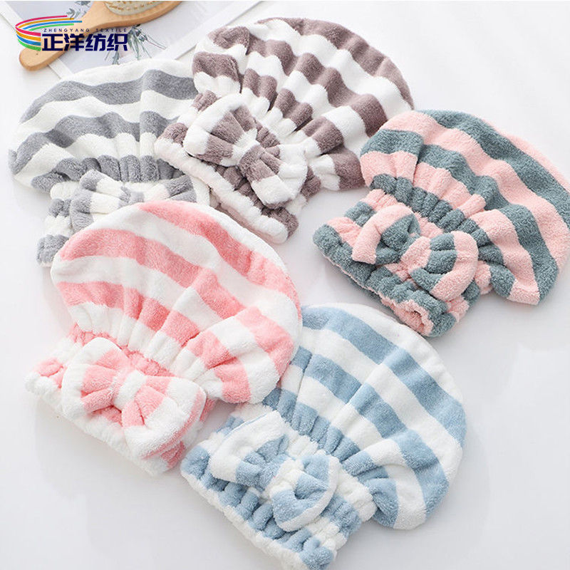 350gsm Reusable Dusting Cloths 35X65cm Multi Color Long Hair Drying Towel Hair Drying Cap