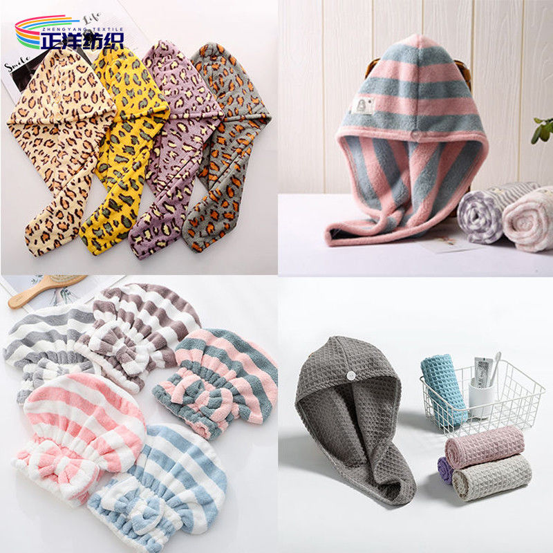 350gsm Reusable Dusting Cloths 35X65cm Multi Color Long Hair Drying Towel Hair Drying Cap