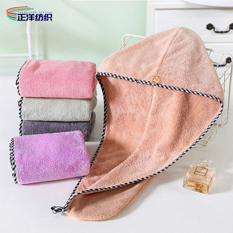 350gsm Reusable Dusting Cloths 35X65cm Multi Color Long Hair Drying Towel Hair Drying Cap