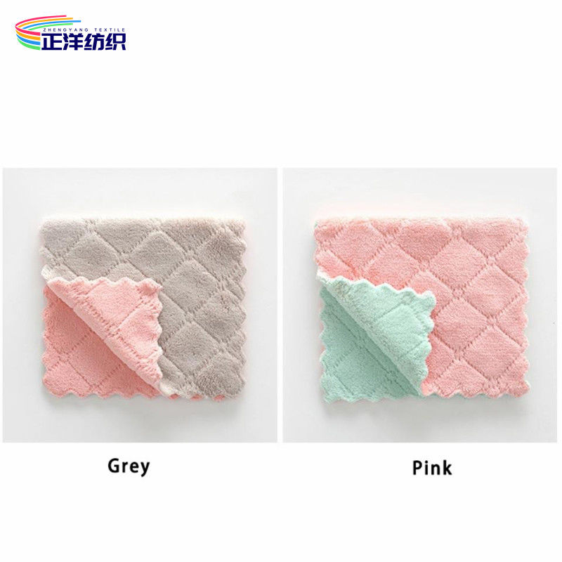 Fluffy Reusable Microfiber Cloths 300GSM 25X25CM Edgeless Kitchen Cleaning Cloth