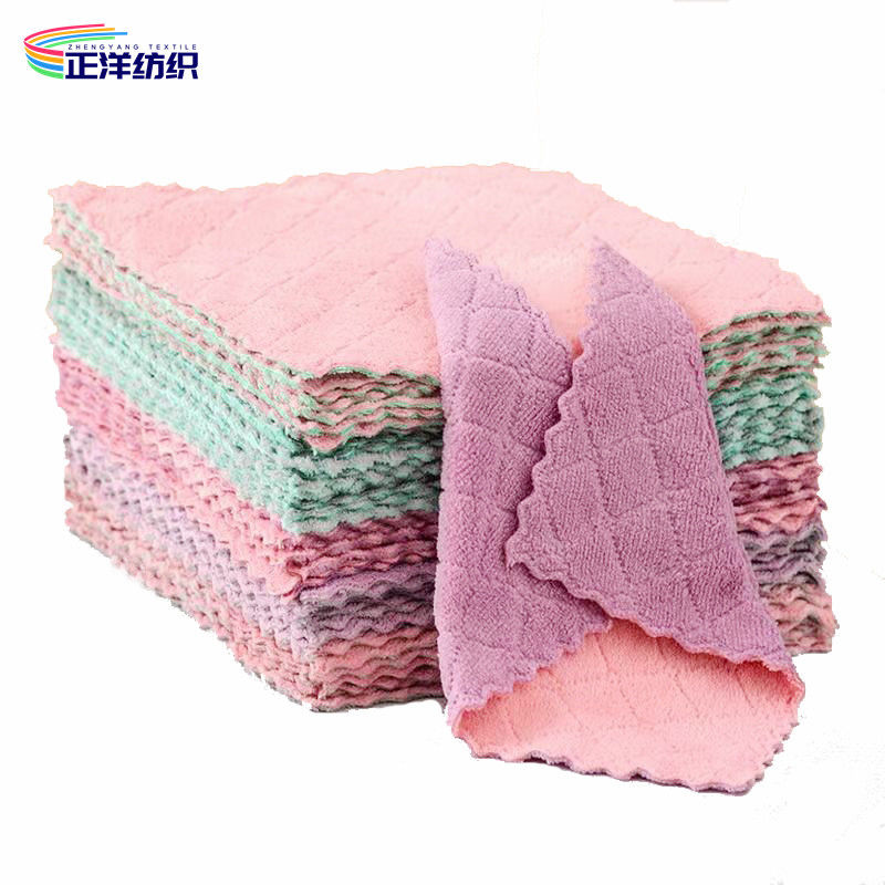 Fluffy Reusable Microfiber Cloths 300GSM 25X25CM Edgeless Kitchen Cleaning Cloth