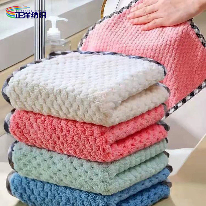 220GSM Reusable Cleaning Cloth 25X25CM Jacquard Microfiber Kitchen Washing Cloth