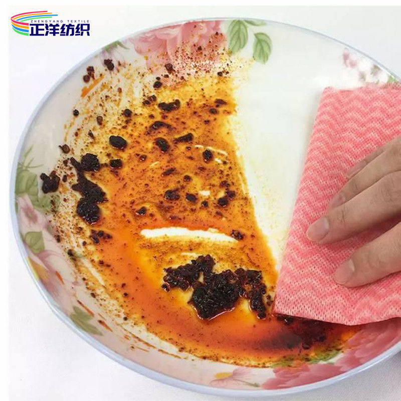 Wood Pulp Non Woven Kitchen Towel Roll 50 Pcs Fabric 60gsm Disposable Cleaning Rags