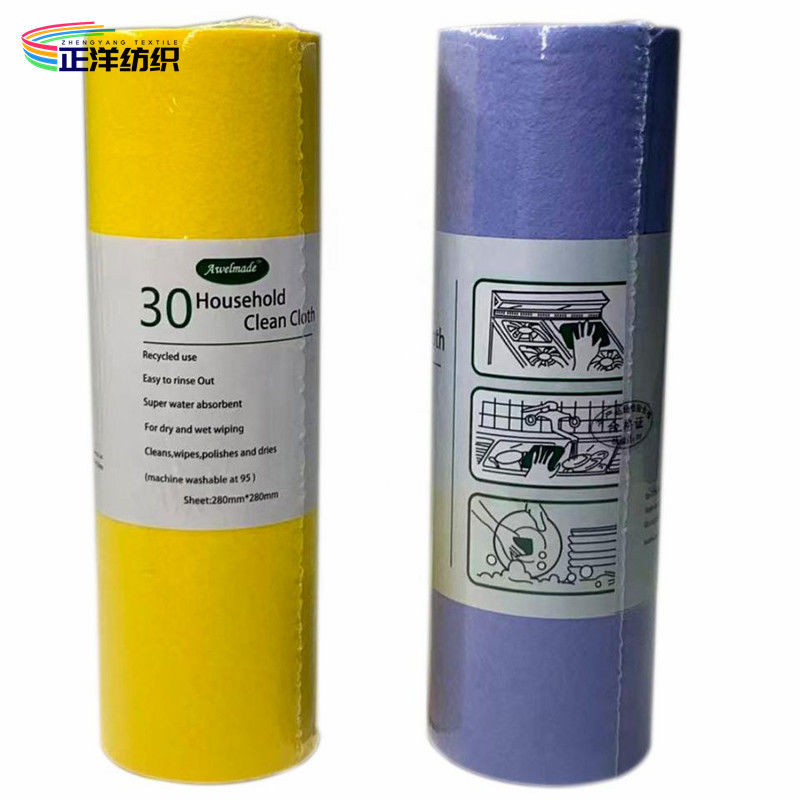 50x60cm Disposable Cleaning Cloths On A Roll 200GSM Absorbent Polyester Viscose Non Woven