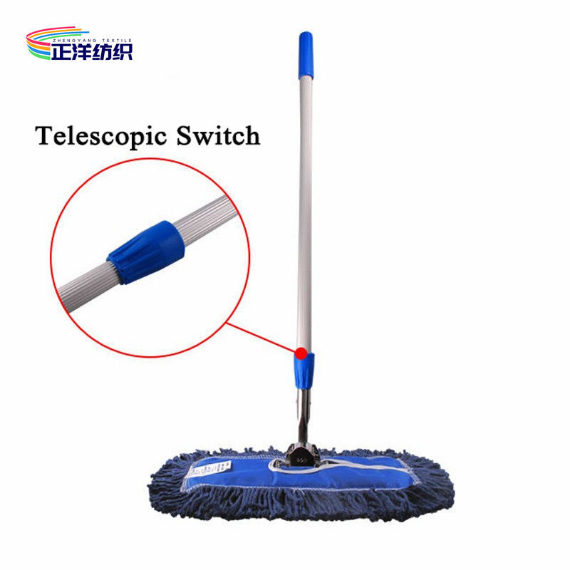 95-160cm Aluminum Telescopic Handle Metal Frame Clip On Cotton Wet Mop