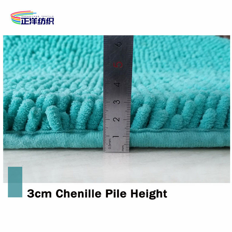 Chenille PU Coated Backing Fluffy Toilet Cover Mat Bathroom Mat Set