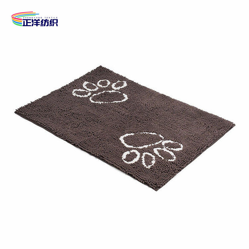 24"X36" Door Carpet Mats 1000GSM Chocolate Chenille TPR Waterproof Rubber 15mm Entrance Rugs Outdoor