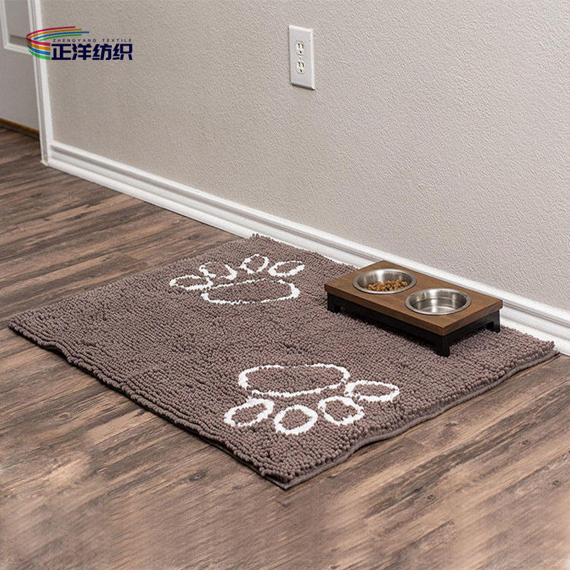 24"X36" Door Carpet Mats 1000GSM Chocolate Chenille TPR Waterproof Rubber 15mm Entrance Rugs Outdoor