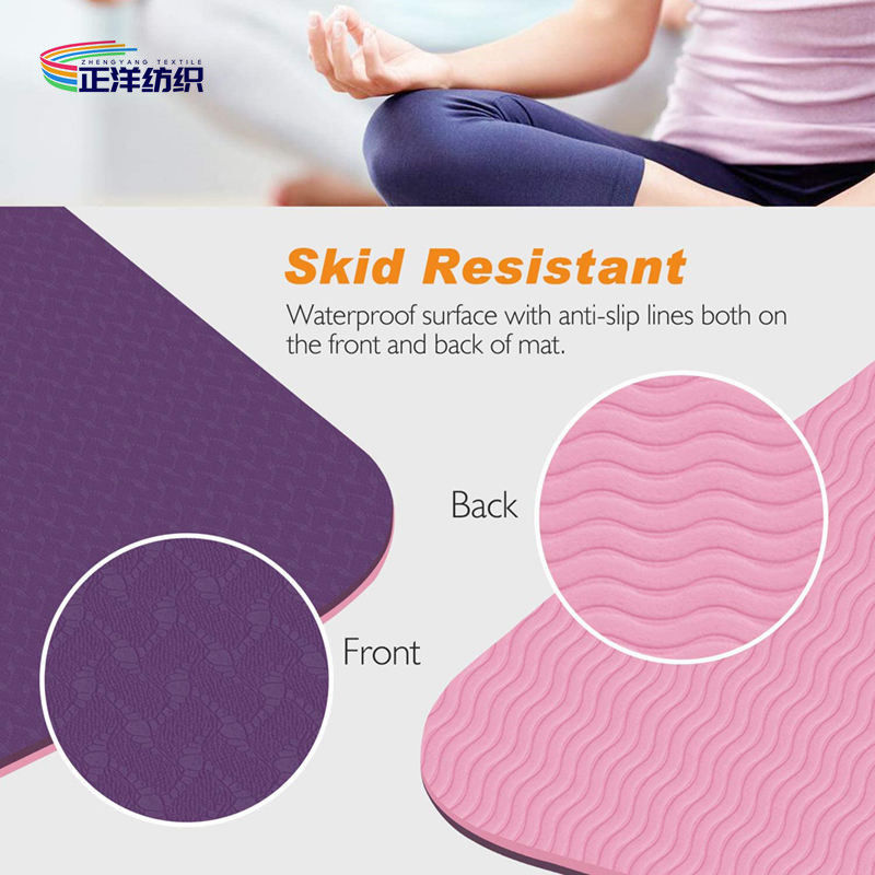 TPE Door Carpet Mats 24"X72" Anti Slip 6mm Triple Layers Aerobic Exercise Yoga Pilates Sports Mat