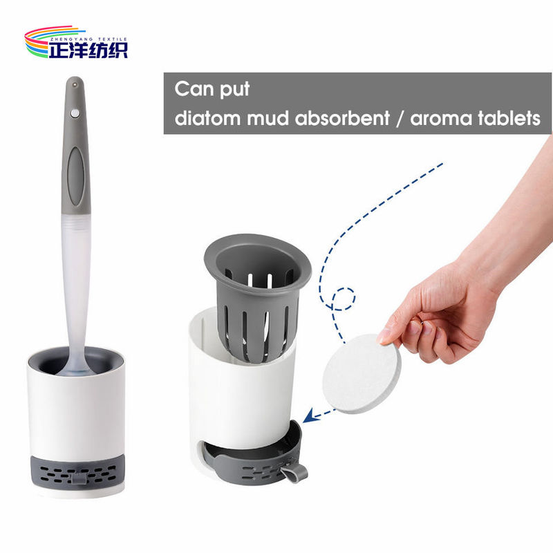 TPR Silicone Long Handle Cleaning Brush 17 Inches With Holder And Detergent Tank Closestool Brush