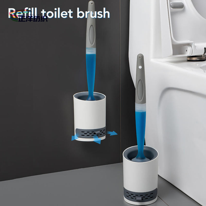 TPR Silicone Long Handle Cleaning Brush 17 Inches With Holder And Detergent Tank Closestool Brush