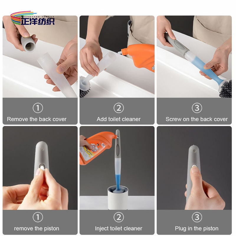 TPR Silicone Long Handle Cleaning Brush 17 Inches With Holder And Detergent Tank Closestool Brush