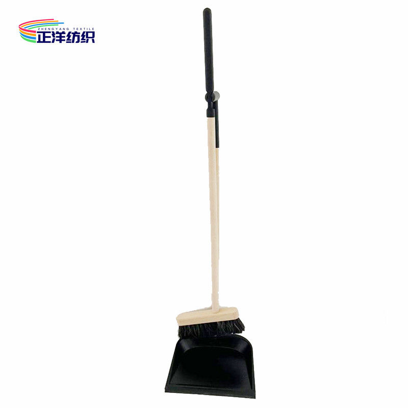97cm Standing Broom Dustpan Wooden Handle Horsehair Bristles Iron