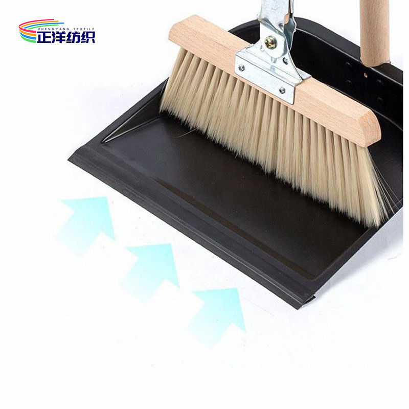 97cm Standing Broom Dustpan Wooden Handle Horsehair Bristles Iron