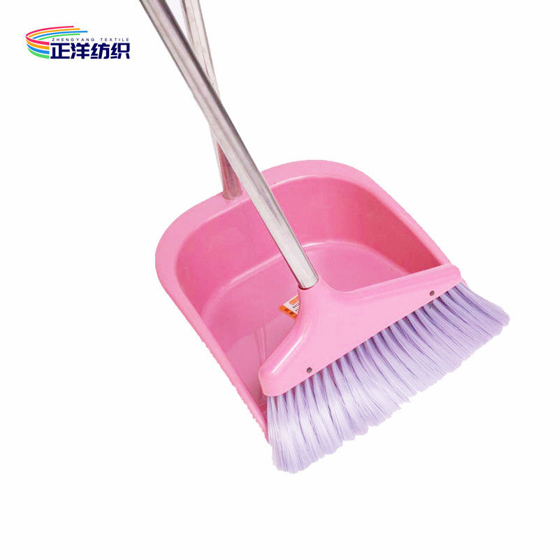 87cm House Broom With Dustpan Stainless Steel Handle Plastic Tray And PP Bristles Light Weight