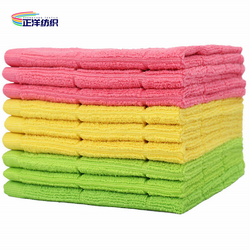80% Polyester 20% Polyamide 40x40cm 300gsm Microfiber Plaid Style Car Cleaning Towel