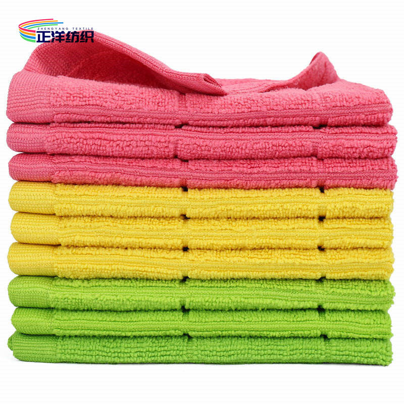 80% Polyester 20% Polyamide 40x40cm 300gsm Microfiber Plaid Style Car Cleaning Towel