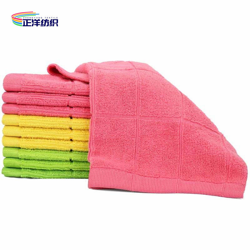 80% Polyester 20% Polyamide 40x40cm 300gsm Microfiber Plaid Style Car Cleaning Towel