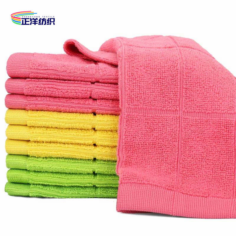 80% Polyester 20% Polyamide 40x40cm 300gsm Microfiber Plaid Style Car Cleaning Towel