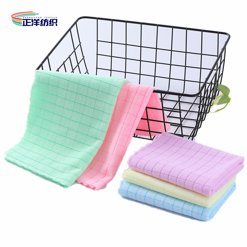 500gsm Car Cleaning Rags Plaid Style 40x40cm All Season Microfiber Weft Cloth Car Wiping Towels