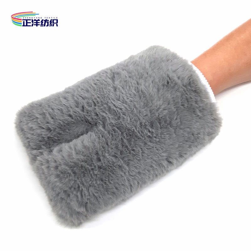 Scratch Free Car Detailing Tools 28x16cm 80g Grey Soft Plush 1000gsm Microfiber Car Wash Gloves