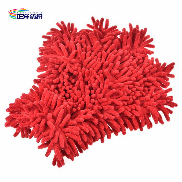 80% Polyester 20% Polyamide Car Detailing Tools 27x30cm 130g Microfiber Chenille Car Wash Hand Gloves