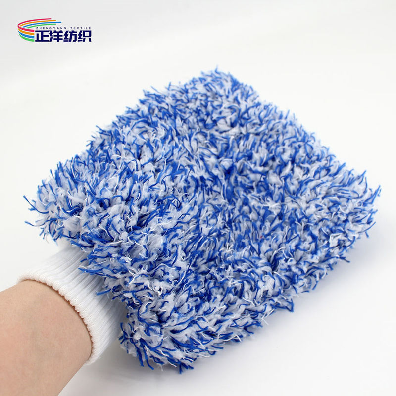 Polyester Car Detailing Tools 16x28cm 1500gsm Microfiber Scratch Free Car Washing Glove