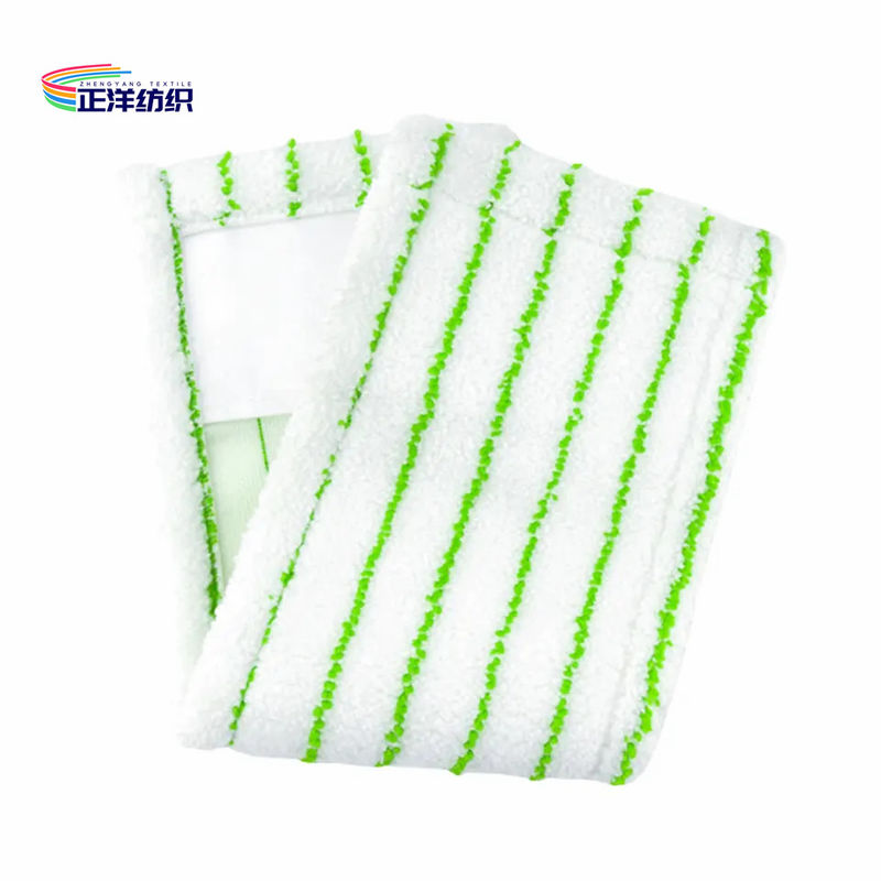 5x18 Inch Industrial Microfiber Dust Mop Green Stripes European Style Pockets