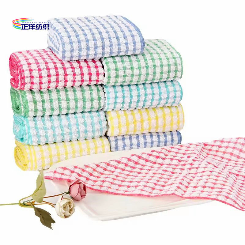 30x30cm Colorful Grid Style Cotton Towel Holiday Present Birthday Gift Wedding Gift Towel