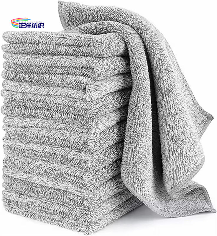 Kitchen Towel Washing Dish Car Cleaning Towel Rags Bamboo Fiber Cloths Dish Cloth Wipe Gray Bamboo Cleaning Cloth